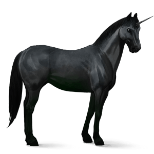 unicorno da corsa nero