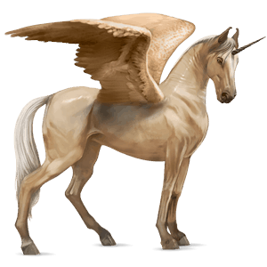 unicorno da corsa alato palomino