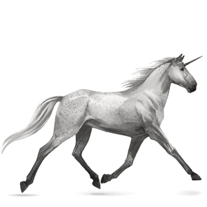 unicorno pony grigio chiaro