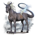 unicorno da corsa cavallo islandese grigio chiaro